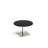 Brescia circular coffee table with flat square brushed steel base 800mm - black - BCC800-BS-BK