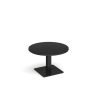 Brescia circular coffee table with flat square black base 800mm - Black - BCC800-K-BK