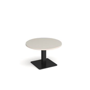 Brescia circular coffee table with flat square black base 800mm - Light Grey - BCC800-K-LG