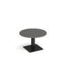 Brescia circular coffee table with flat square black base 800mm - Onyx Grey - BCC800-K-OG