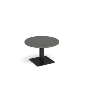Brescia circular coffee table with flat square black base 800mm - Onyx Grey - BCC800-K-OG