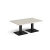 Brescia rectangular coffee table with flat square black bases 1200mm x 800mm - Light Grey - BCR1200-K-LG