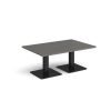 Brescia rectangular coffee table with flat square black bases 1200mm x 800mm - Onyx Grey - BCR1200-K-OG