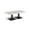 Brescia rectangular coffee table with flat square black bases 1400mm x 800mm - Light Grey - BCR1400-K-LG
