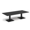 Brescia rectangular coffee table with flat square black bases 1800mm x 800mm - Black - BCR1800-K-BK