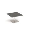 Brescia square coffee table with flat square brushed steel base 800mm - Onyx Grey - BCS800-BS-OG