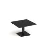 Brescia square coffee table with flat square black base 800mm - Black - BCS800-K-BK