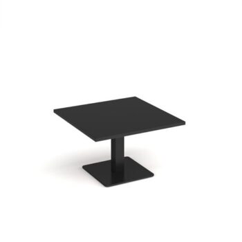 Brescia square coffee table with flat square black base 800mm - Black - BCS800-K-BK