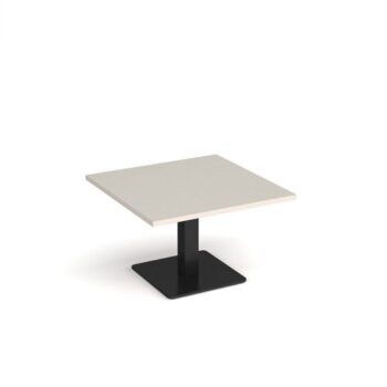 Brescia square coffee table with flat square black base 800mm - Light Grey - BCS800-K-LG