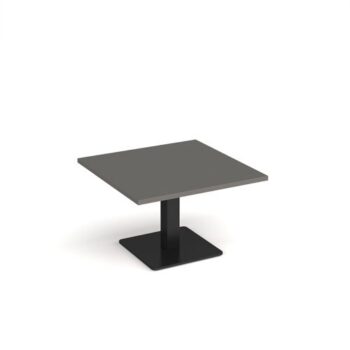 Brescia square coffee table with flat square black base 800mm -Onyx Grey - BCS800-K-OG