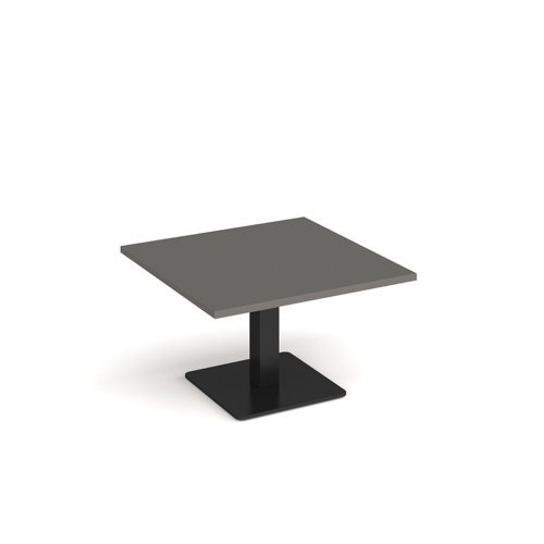 Brescia square coffee table with flat square black base 800mm -Onyx Grey - BCS800-K-OG