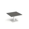 Brescia square coffee table with flat square white base 800mm - Onyx grey - BCS800-WH-OG