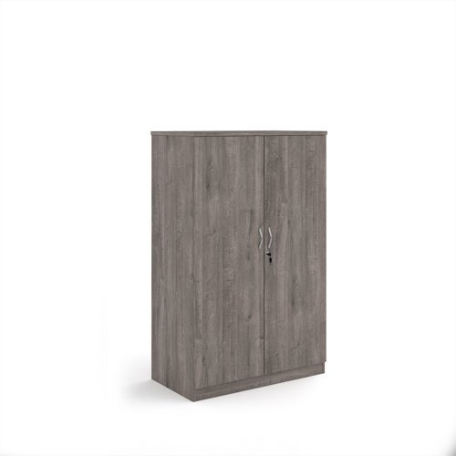 Deluxe double door cupboard 1600mm high with 3 shelves - Grey Oak - BD16GO