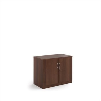 Deluxe double door cupboard 800mm high with 1 shelf - Walnut - BD8W
