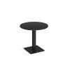 Brescia circular dining table with flat square black base 800mm - Black - BDC800-K-BK