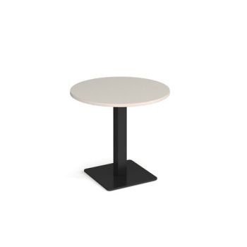Brescia circular dining table with flat square black base 800mm - Light Grey - BDC800-K-LG