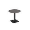 Brescia circular dining table with flat square black base 800mm - Onyx Grey - BDC800-K-OG