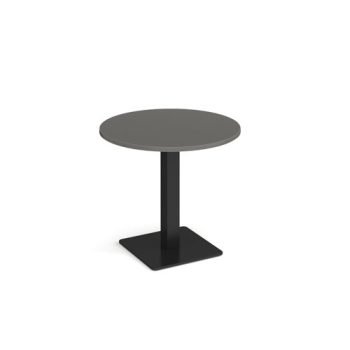 Brescia circular dining table with flat square black base 800mm - Onyx Grey - BDC800-K-OG