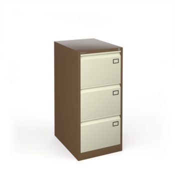 Universal Steel Filing Cabinet 3 Drawer - Coffee/Cream - BDEF3C