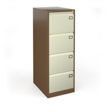 Universal Steel Filing Cabinet 4 Drawer - Coffee/Cream - BDEF4C