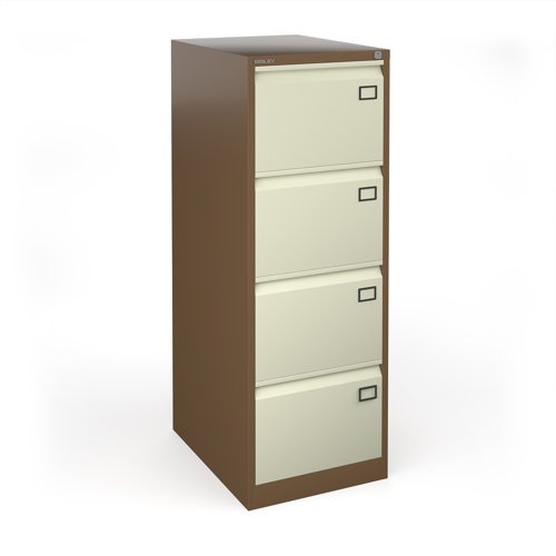 Universal Steel Filing Cabinet 4 Drawer - Coffee/Cream - BDEF4C