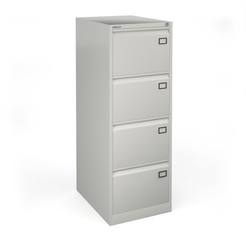 Universal Steel Filing Cabinet 4 Drawer - Grey - BDEF4G