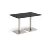 Brescia rectangular dining table with flat square brushed steel bases 1200mm x 800mm - Black - BDR1200-BS-BK
