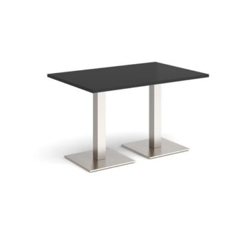 Brescia rectangular dining table with flat square brushed steel bases 1200mm x 800mm - Black - BDR1200-BS-BK