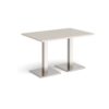 Brescia rectangular dining table with flat square brushed steel bases 1200mm x 800mm - Light Grey - BDR1200-BS-LG