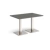 Brescia rectangular dining table with flat square brushed steel bases 1200mm x 800mm - Onyx Grey - BDR1200-BS-OG