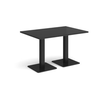 Brescia rectangular dining table with flat square black bases 1200mm x 800mm - Black - BDR1200-K-BK