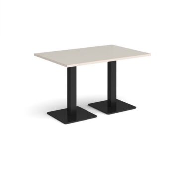 Brescia rectangular dining table with flat square black bases 1200mm x 800mm - Light Grey - BDR1200-K-LG