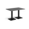 Brescia rectangular dining table with flat square black bases 1200mm x 800mm - Onyx Grey - BDR1200-K-OG