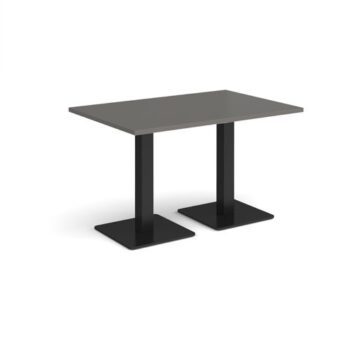 Brescia rectangular dining table with flat square black bases 1200mm x 800mm - Onyx Grey - BDR1200-K-OG