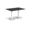 Brescia rectangular dining table with flat square white bases 1200mm x 800mm - Black - BDR1200-WH-BK