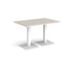 Brescia rectangular dining table with flat square white bases 1200mm x 800mm - Light Grey - BDR1200-WH-LG