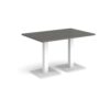 Brescia rectangular dining table with flat square white bases 1200mm x 800mm - Onyx Grey - BDR1200-WH-OG