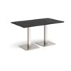 Brescia rectangular dining table with flat square brushed steel bases 1400mm x 800mm - Black - BDR1400-BS-BK