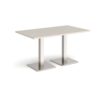 Brescia rectangular dining table with flat square brushed steel bases 1400mm x 800mm - Light Grey - BDR1400-BS-LG