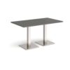 Brescia rectangular dining table with flat square brushed steel bases 1400mm x 800mm - Onyx Grey - BDR1400-BS-OG