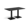Brescia rectangular dining table with flat square black bases 1400mm x 800mm - Black - BDR1400-K-BK