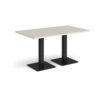 Brescia rectangular dining table with flat square black bases 1400mm x 800mm - Light Grey - BDR1400-K-LG
