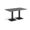 Brescia rectangular dining table with flat square black bases 1400mm x 800mm - Onyx Grey - BDR1400-K-OG
