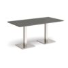 Brescia rectangular dining table with flat square brushed steel bases 1600mm x 800mm - Onyx Grey - BDR1600-BS-OG
