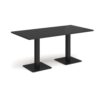 Brescia rectangular dining table with flat square black bases 1600mm x 800mm - Black - BDR1600-K-BK