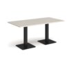 Brescia rectangular dining table with flat square black bases 1600mm x 800mm - Light Grey - BDR1600-K-LG