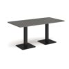 Brescia rectangular dining table with flat square black bases 1600mm x 800mm - Onyx Grey - BDR1600-K-OG