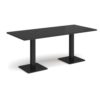 Brescia rectangular dining table with flat square black bases 1800mm x 800mm - Black - BDR1800-K-BK