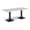 Brescia rectangular dining table with flat square black bases 1800mm x 800mm - Light Grey - BDR1800-K-LG