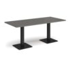 Brescia rectangular dining table with flat square black bases 1800mm x 800mm - Onyx Grey - BDR1800-K-OG